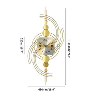 39.4 \ "3D moderno metallo oversize orologio da parete dorato cornice geometrica Design per soggiorno - Product Image 5