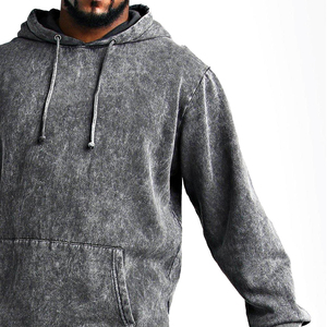 Unisex Custom Two-Piece Streetwear Solid Track Suit Vintage <b>Embroidery</b> Patch Acid Washed Fleece Hoodie Sweatpants Winter Plus - Product Image 2