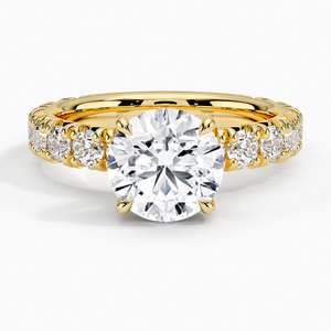 Anillo de Compromiso Ellora con Moissanita de Tres Cuartos de Corte y Engaste de Puntas Chapado en Oro de 14K para Boda y Aniversario - Product Image 1