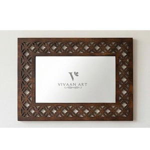 Miroir mural décoratif Art Déco encadré en bois pour salon, chambre, salle de bain, entrée, accent d'intérieur - Product Image 5