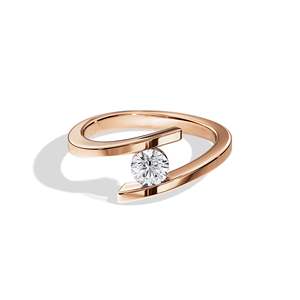 Bague de fiançailles minimaliste en or et diamant, taille brillant rond, sertissage à tension, design géométrique, bijoux fins unisexes - Product Image 4