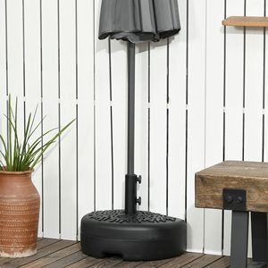 Base per Ombrellone da Patio Nera per Palo da 1,5 o 2 Pollici, Riempibile con Sabbia o Acqua, a Mezza Luna, Adatta per Cortili - Product Image 2