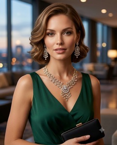 Intricate Leaf Branch Shape Necklace <b>Set</b> With Tassel Dangle Earrings <b>Set</b> High Quality Antique Gold Plated Jewelry <b>Set</b> Collection - Product Image 4