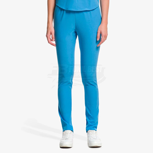 Women Blue Scrub Set Short Sleeve V-Neck Top And Pants Polyester Woven Hospital Uniform For Medical Staff - Product Image 5