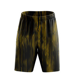 Shorts de sport respirants à taille mi-haute avec logo imprimé numériquement sur le devant, en polyester 100%, pour le basketball et les loisirs, vente en gros - Product Image 1