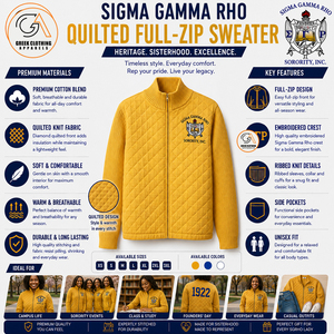 Sigma Gamma Rho |   Cardigan d'hiver en coton 100% respirant, col en V, brodé, style universitaire, tricoté - Product Image 5