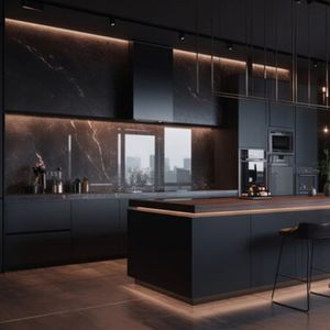 Cuisine moderne en chêne européen sur mesure JY Project, design d'évier, armoires de cuisine modulaires en MDF mélaminé, poignées métalliques, contreplaqué de luxe - Product Image 4