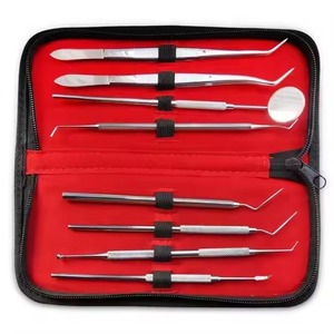 Kit professionnel de 8 instruments de diagnostic dentaire |   Ensemble d'examen dentaire en acier inoxydable avec miroir buccal, sonde et pince - Product Image 2