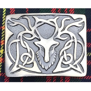 Hebillas de cinturón de kilt para hombre al por mayor, personalizadas, con cabeza de ciervo, de latón, estilo antiguo/Highland 2026 - Product Image 1