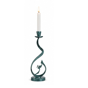 Candelabro de Acero Negro con Diseño de Caligrafía Árabe, Decoración para el Hogar, Pieza de Arte Metálica Duradera - Product Image 3