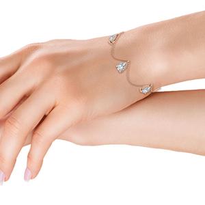 Bracelet éblouissant en or rose 9 carats avec diamants de laboratoire taille poire de 2,00 CTW - Product Image 1