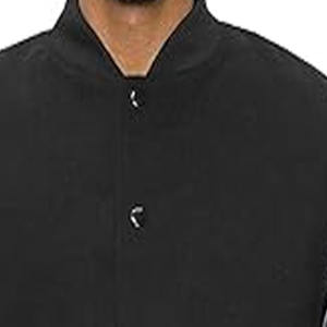 Blouson universitaire pour homme, col montant, broderie, style baseball, noir, pour couples, collection automne - Product Image 2