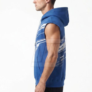 Hoodies sans manches décontractés pour hommes, en coton, à capuche, surdimensionnés, pour la gym, l'entraînement, le sport, le streetwear, vêtements respirants - Product Image 5