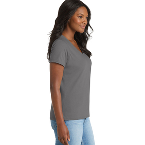Camiseta de Cuello en V para Mujer de la Mejor Calidad, Tela Suave de Algodón y Poliéster, Manga Corta, Estilo Casual, Fabricante de Ropa OEM ODM - Product Image 4