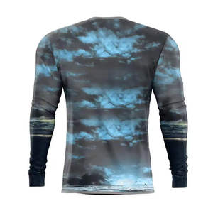 T-shirt à manches longues pour homme, col rond, coupe classique, imprimé photo, scène de pêche en mer, décontracté, tricoté en polyester, séchage rapide - Product Image 5