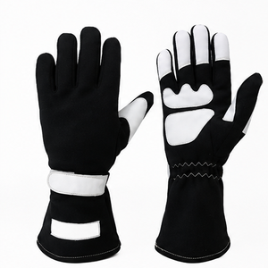 Guantes de Carreras de Dedo Completo, Negros y Blancos, con Revestimiento de PU Antideslizante, Cierre de Gancho y Bucle, Unisex, para Actividades al Aire Libre - Product Image 1
