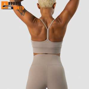 Conjunto Deportivo de Yoga para Mujer, de Alta Sujeción y Secado Rápido, en Spandex/Poliéster, con Sujetador Deportivo y Pantalones Cortos, Elástico en Cuatro Direcciones, Cuello en U, Ropa Deportiva para Gimnasio - Product Image 3
