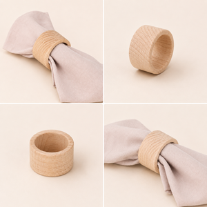 Anneaux de serviette ronds en bois écologiques faits à la main en hêtre naturel pour hôtels et restaurants modernes (vente en gros) - Product Image 5