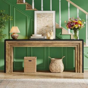 70.9 Inch Farmhouse Console <b>Table</b> Narrow Wooden <b>Sofa</b> <b>Table</b> for Living Room Behind the Couch - Product Image 3