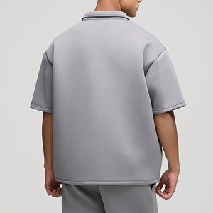 Artículo en Oferta: Polo para Hombre con Cierre de Cremallera, 100% Algodón, Logotipo Personalizado, Color Sólido, Corte Holgado y Transpirable - Product Image 4