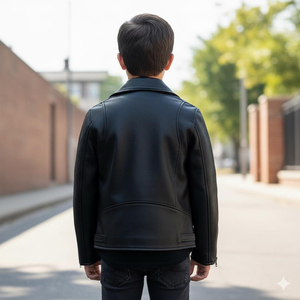 Contract Manufacturing <b>Kids</b> Leather Jackets Premium PU Outerwear Custom Logo Private Label Service for Global Brands - Product Image 2