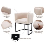 Fauteuil d'appoint moderne rembourré avec structure en métal noir et base incurvée pour salon, hôtel, mobilier de salle d'attente