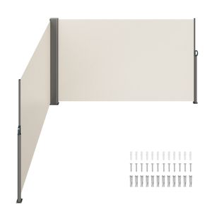 Tenda Laterale Retrattile in Alluminio 63FT X 236FT, Schermo Privacy per Esterni Impermeabile in Poliestere 280g, Vela in PC per Patio e Spazi Esterni - Product Image 1