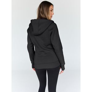 Sudadera con capucha extragrande para mujer, con forro transpirable, cremallera, logotipo personalizado, ropa larga de invierno, OEM ODM, alta calidad, en venta - Product Image 2