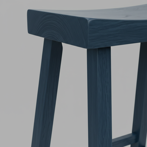 Taburete Alto de Barra, Redondo, de Madera de Caucho Sólida, Moderno, Minimalista, Mueble para el Hogar, Duradero y Ligero - Product Image 5