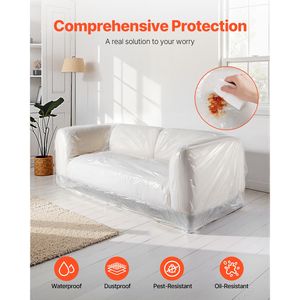 Copertura per Divano in Plastica Trasparente Resistente, Spessore 4 Mil, Copertura per Trasloco Resistente all'Usura con Design ad Ampia Apertura, Coperture per Mobili - Product Image 4