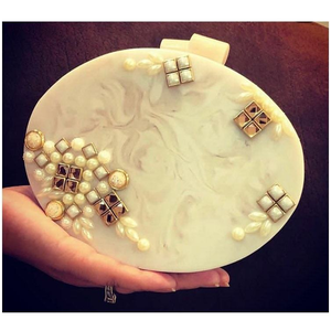 Handmade Resin Clutch Retro Design Acrylic Clutch Girls Wallet Clutch Hot Selling Product High Quality Bag for Party Weeding - Product Image 1