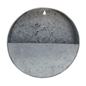 Ensemble de 2 jardinières murales en métal galvanisé, style rustique, décoration murale suspendue, jardinière ronde en fer vintage pour plantes succulentes et herbes - Product Image 2