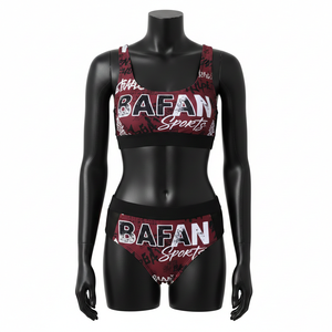 Conjunto de Bikini Premium para Mujer en Nailon y Spandex GSM, Suave, Elástico, de Secado Rápido, Negro y Rosa, con Logotipo Personalizado - Product Image 1