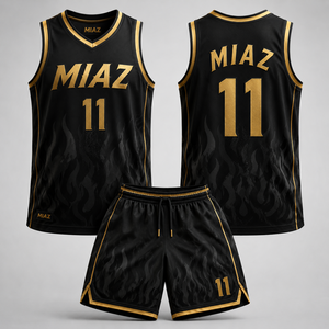 Conjunto de Camiseta y Pantalones Cortos de Baloncesto MIAZ Sublimados, Degradado Azul Blanco 15, Ropa Deportiva Unisex para Adultos, 100% Poliéster de Secado Rápido - Product Image 2