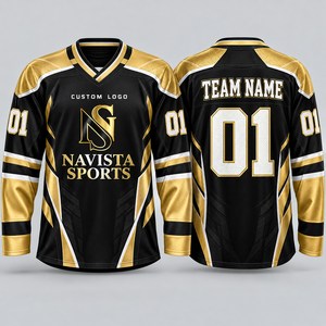 Maillot de hockey sur glace respirant pour homme avec logo personnalisé, service de sublimation OEM, lettres et numéros sportifs, 100 % polyester - Product Image 3