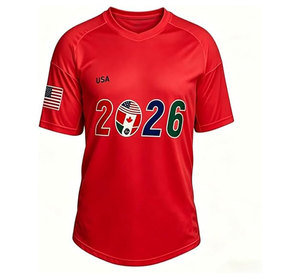 เสื้อฟุตบอล USA 2026 รุ่น Unisex แขนสั้น คอวี พิมพ์ลายดิจิทัล ระบายอากาศได้ดี ผ้าโพลีเอสเตอร์ตาข่าย ซับเหงื่อ สำหรับผู้ใหญ่ ทุกฤดูกาล - Product Image 3