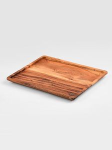 Bandeja de Servir de Madera con Diseño de Plantas Modernas, Plato Decorativo Rectangular, Plato Pulido para Exhibir Alimentos, Frutas, Bocadillos, Fiestas - Product Image 2