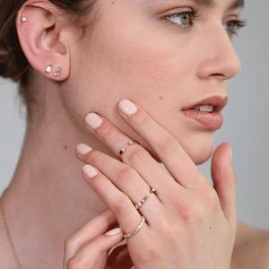 Custom 14K Solid Gold Trillion Cut Lab Grown Diamond Open Cuff <b>Ring</b> V Prong Set Bezel Flatiron Midi <b>Stacking</b> Bands Factory Price - Product Image 4