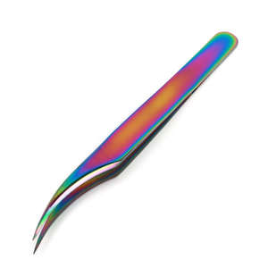 Nouvelles pinces à cils 2026, pinces de haute précision pour extensions de cils, pinces à pointe fine en acier inoxydable couleur arc-en-ciel - Product Image 3