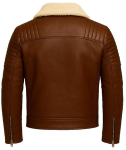 Veste d'hiver en cuir pour homme, chaude, respirante, avec col montant et logo frontal, idéale pour l'extérieur - Product Image 4