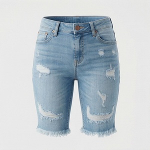Shorts en jean à strass pour femme, taille haute, qualité supérieure, style décontracté, tendance streetwear, collection été, offre spéciale - Product Image 1