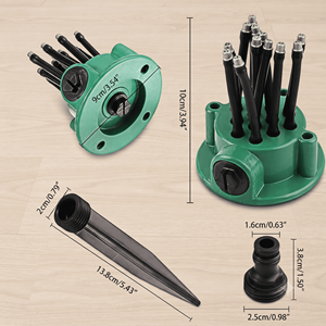 Arroseur de jardin rotatif à 360 degrés en plastique vert, buse d'arrosage automatique pour pelouse, tube de pulvérisation flexible, connecteur universel, RoHS - Product Image 6