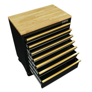 Powder Coated Steel 7 <b>Drawer</b> 76cm 7 <b>Drawer</b> <b>Tool</b> Cabinet With Gold Handles Family keywords: Storage Use - Product Image 4