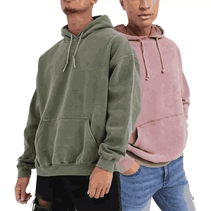 เสื้อฮู้ดดี้วินเทจสีซีดแบบย้อมกรด ผ้าหนา ซันเฟด ทรงโอเวอร์ไซส์ ผ้าฝ้ายเฟรนช์เทอร์รี่ สำหรับผู้ชาย - Product Image 1