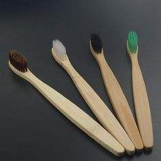 Solution dentaire durable Brosse à dents en bambou Soies super douces Nettoyage en profondeur Accessoire de salle de bain éco-responsable Pack familial - Product Image 3