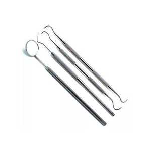 Kit de Instrumentos Dentales de Acero Inoxidable de 3 Piezas, Cirugía Oral Manual, Incluye Espejo de Examen, Pinzas y Sonda, por Dentavex - Product Image 1