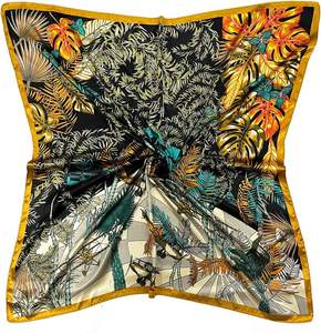 Foulard bandana de luxe en soie pour femme, carré, pour la tête, les cheveux ou le cou, en tissu satiné doux et lisse, de créateur - Product Image 1