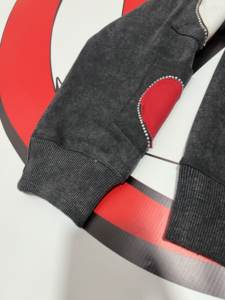 Hoodie zippé en coton French Terry pour homme, entièrement personnalisé, broderie, coupe ample, effet délavé, style streetwear, strass. - Product Image 5