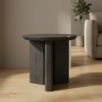 Table basse ronde en bois moderne, design minimaliste, fabrication artisanale, meubles durables pour le salon, SUNWOODD EXPO