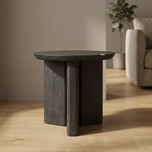 Table basse ronde en bois moderne, design minimaliste, fabrication artisanale, meubles durables pour le salon, SUNWOODD EXPO - Product Image 2